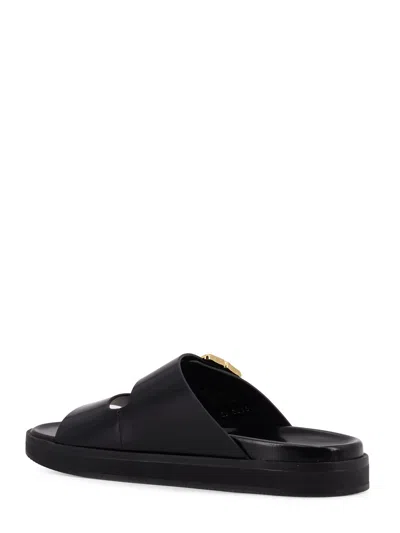 Givenchy Liquid Dad Leather Slides With 4g Hardware In Black