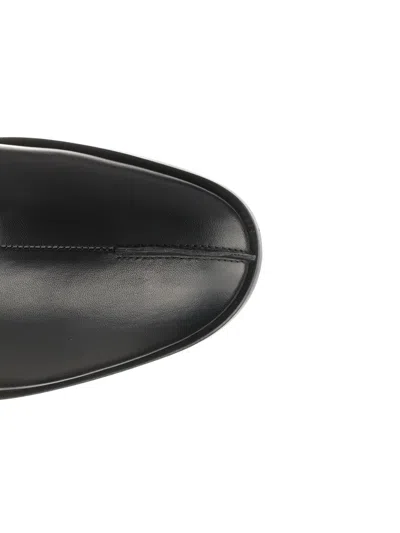 Mm6 Maison Margiela Split-toe Loafers In Black Calf Leather In Black