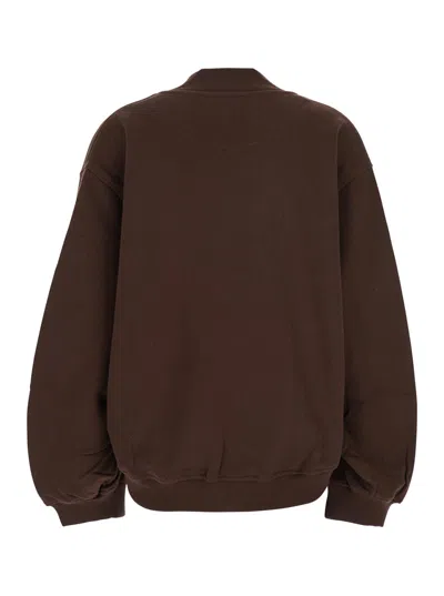 Attico Brown Cotton Sweatshirt With Logo
