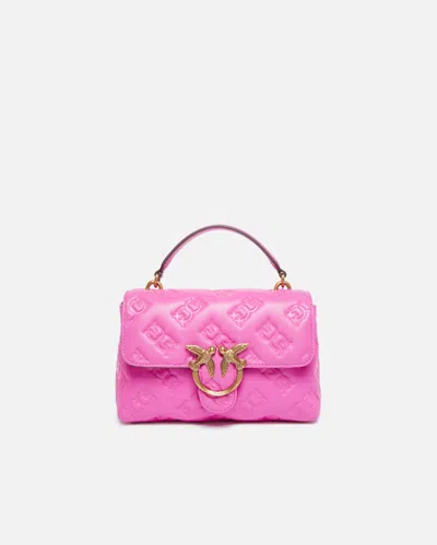 Pinko Mini Love Bag Puff Crossbody Bag In Branded Nappa Leather