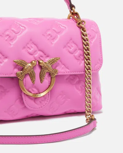 Pinko Mini Love Bag Puff Crossbody Bag In Branded Nappa Leather