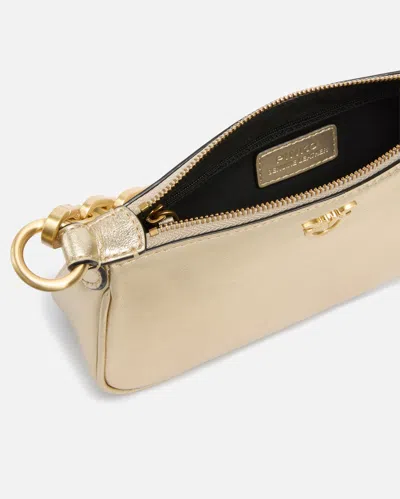 Pinko Mini Half Moon Baguette Handbag In Laminated Suede