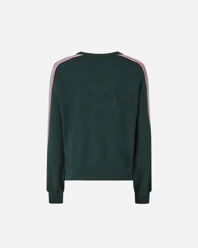 Pinko Sweat-shirt Sportif Avec Logo Love Birds In Green