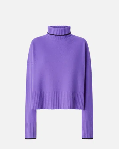 Pinko Wool And Cashmere Turtle Neck Pullover In Yellow