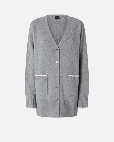 Pinko Cardigan Long À Col V In Gray