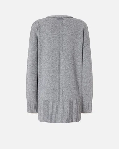 Pinko Cardigan Long À Col V In Gray