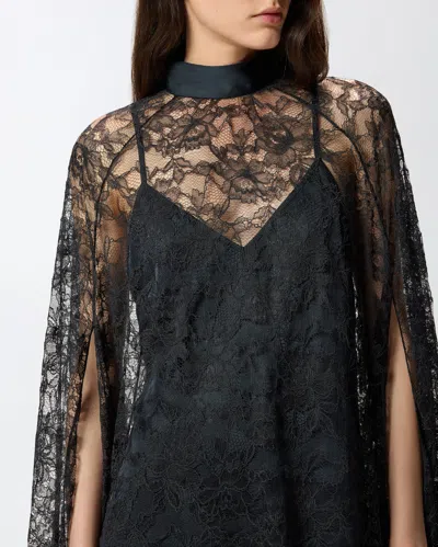 Pinko Rebrodè Lace Cape Mini Dress