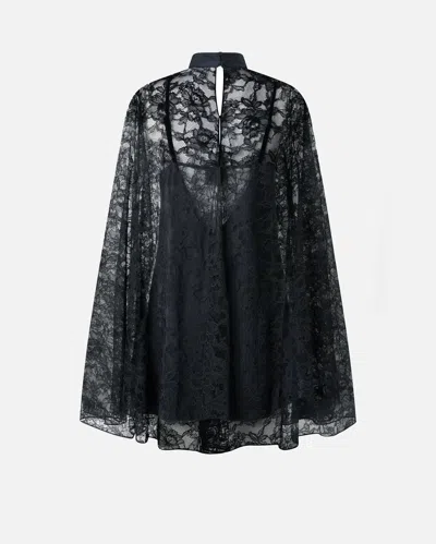 Pinko Rebrodè Lace Cape Mini Dress