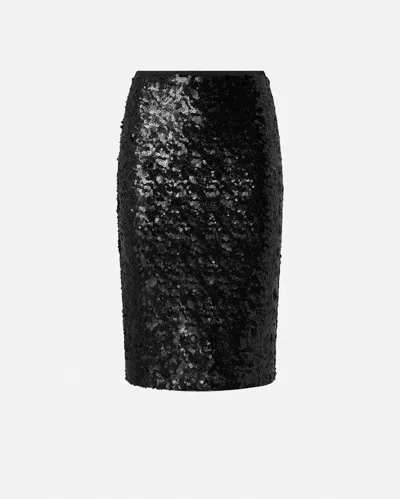 Pinko Pappacieca Pencil Skirt With Sequins In Black