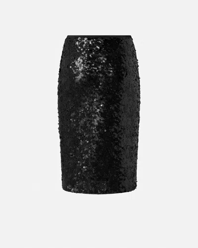 Pinko Pappacieca Pencil Skirt With Sequins In Black