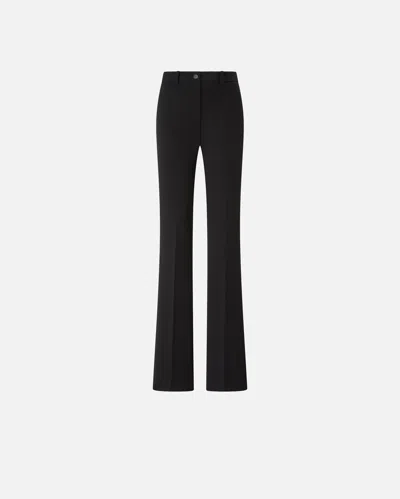Pinko Tailored High-waisted Flared Trousers With Polished Button Detail In Black