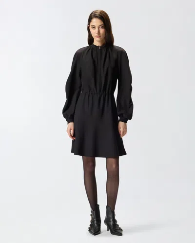 Pinko Robe Courte Avec Fermeture Zippée En Métal In Black