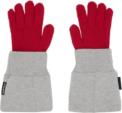 Ottolinger Red & Gray Deconstructed Sleeve Glove In Gray
