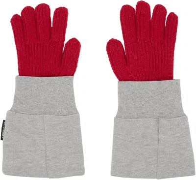 Ottolinger Red & Gray Deconstructed Sleeve Glove In Gray