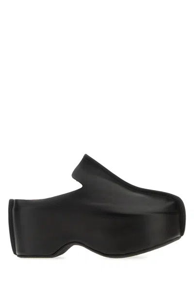 Jw Anderson Leather Slide Platform Clogs In Black