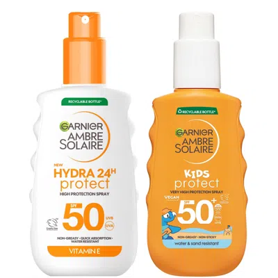 Ambre Solaire Garnier  Adults & Kids Spf50 Suncream Spray 150ml Bundle