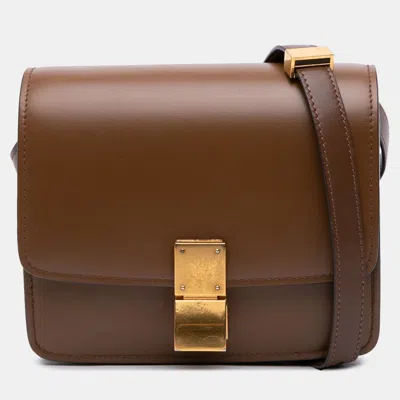 Pre-owned Celine Brown Small Calfskin Classic Box