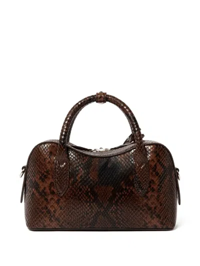 Stella Mccartney Ryder Small Bag In Python Effect In Brown