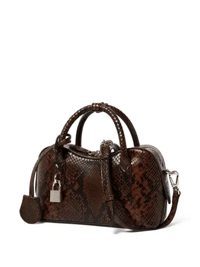 Stella Mccartney Ryder Small Bag In Python Effect In Brown