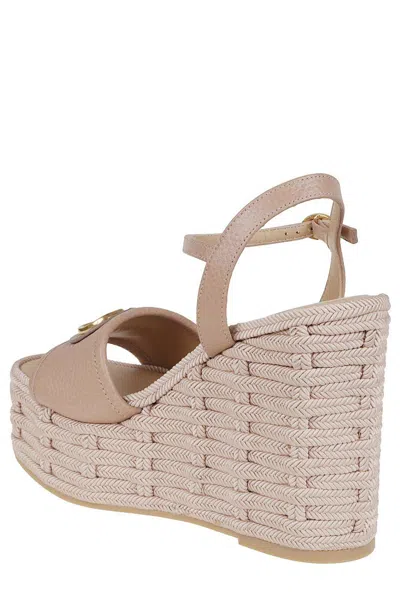 Valentino Garavani Wedge Espadrillas Vlogo Signature T. 45 In Pink
