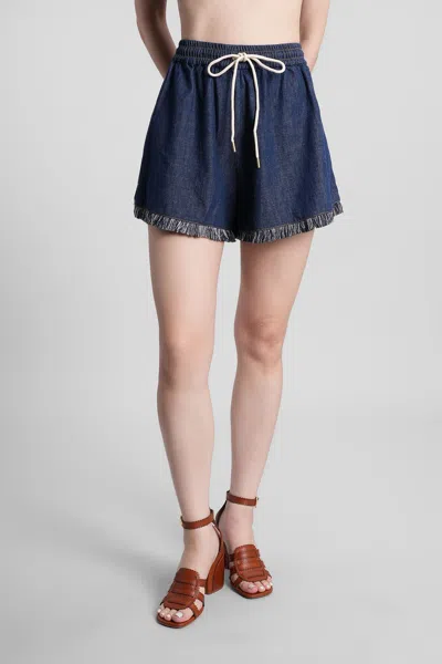 Zimmermann Rhiannon Drawstring Shorts In Blue