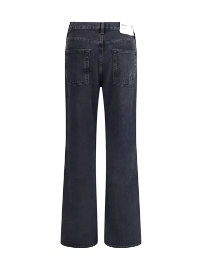 Agolde Nico Stretch High Rise Slim Fit Jeans In Black
