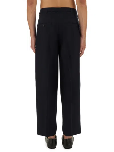 Marni Trousers With Pleated Design And Pockets In Blue