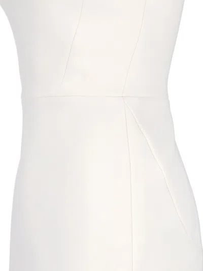 Victoria Beckham Fitted Double Crepe T-shirt Dress In White