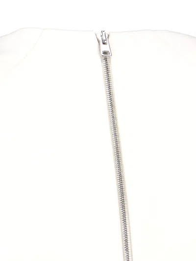 Victoria Beckham Fitted Double Crepe T-shirt Dress In White