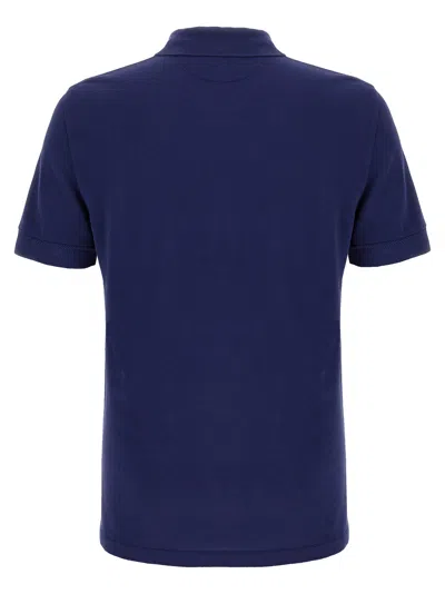 Tom Ford Textured Finish Navy Polo With Front Button Placket In Blue