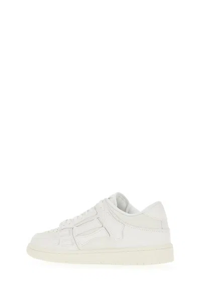 Amiri Pacific Bones Leather Panelled Sneakers In White
