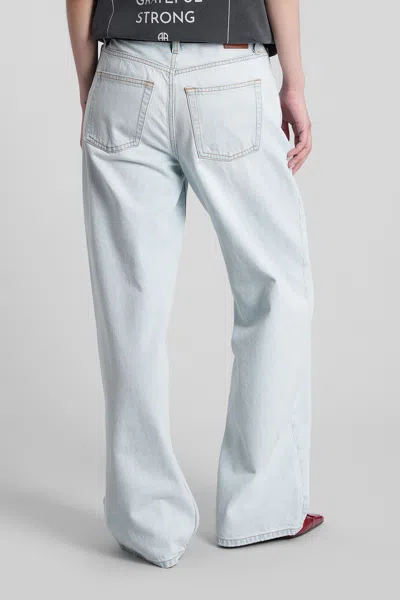 Anine Bing Womens Ultra Bleached Manon Wide-leg Denim Jeans In Blue