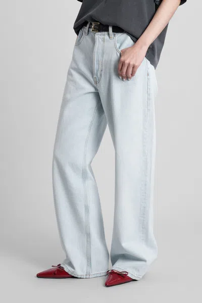 Anine Bing Womens Ultra Bleached Manon Wide-leg Denim Jeans In Blue