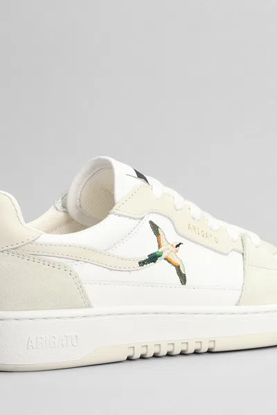 Axel Arigato Dice Lo Embroidered Leather Trainers In White