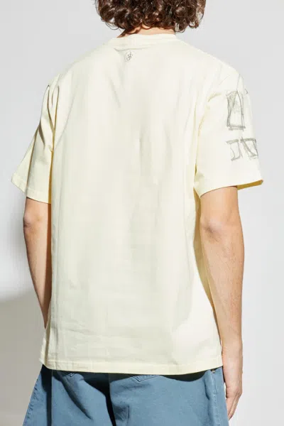 Jw Anderson Cafe Scene Allover Print Tee In Yellow