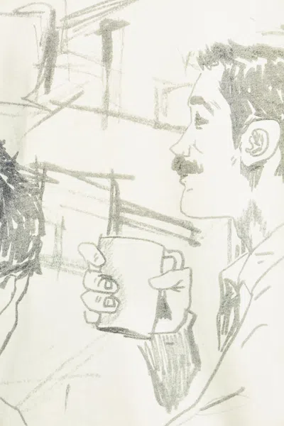 Jw Anderson Cafe Scene Allover Print Tee In Yellow