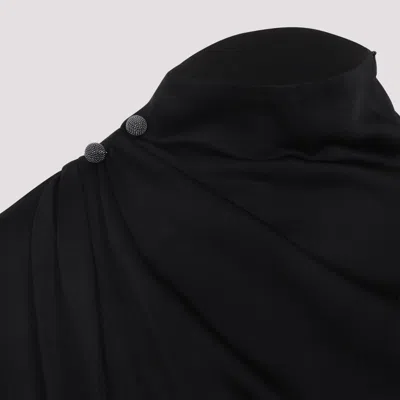 Fabiana Filippi Asymmetric Midi Dress Button Embellishments In Black