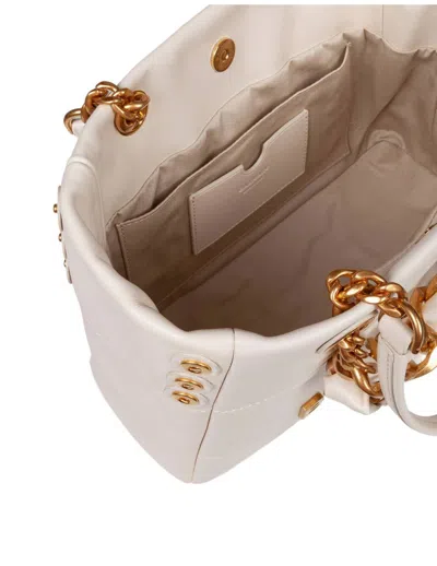 Balmain 1945 Cabas Tote Bag In Monogram Crinkled Leather In Metallic