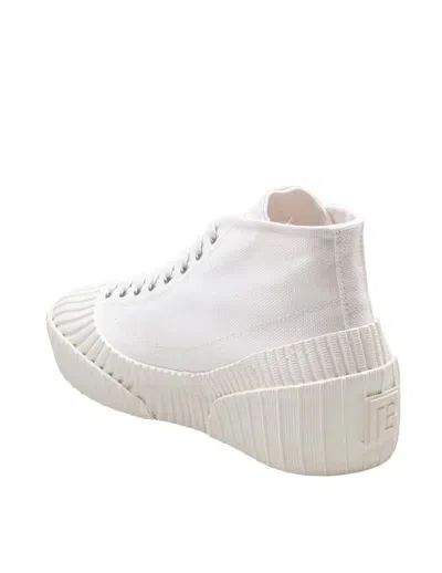 Balmain Riff Low Canvas Sneakers In White