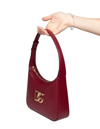 Dolce & Gabbana 3.5 Shoulder Bag In Leather With Dg Logo Color Tape In Red