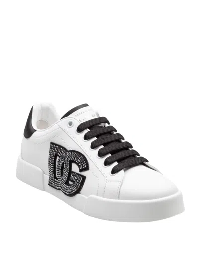 Dolce & Gabbana Portofino Light Strobel Sneakers In White