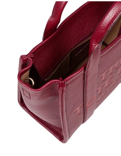 Marc Jacobs Small Tote In Charry Leather In Red