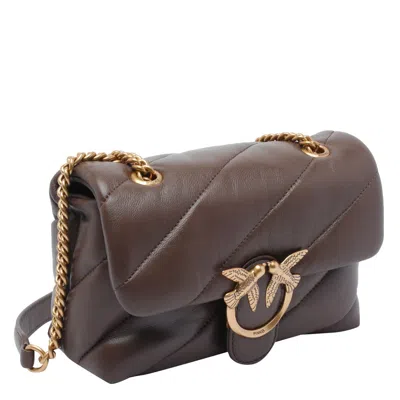 Pinko Borsa A Tracolla Media Love Bag Puff Marrone In Brown