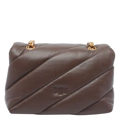 Pinko Borsa A Tracolla Media Love Bag Puff Marrone In Brown