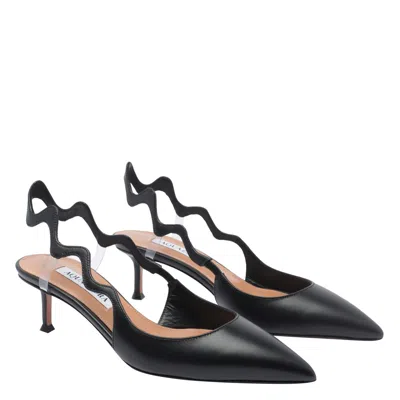 Aquazzura Pointed High-heeled Sandals In Black