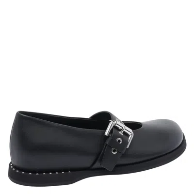 Premiata Buckle-detail Round-toe Ballet Flats In Black