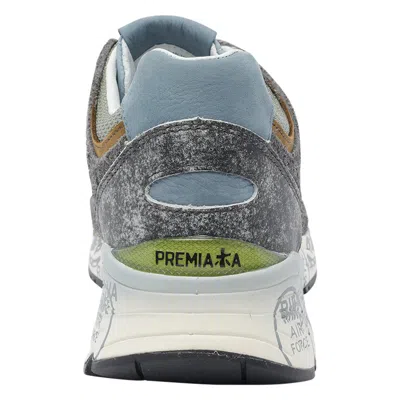 Premiata Suede-panel Lace-up Sneakers In Gray