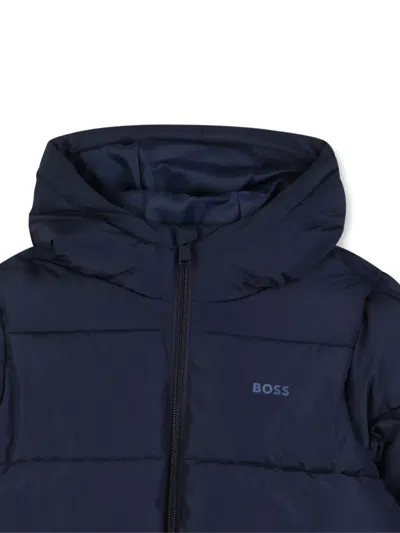 Bosswear Hooded Puffer Jacket In Blue