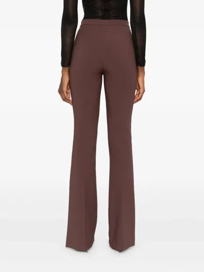 Elisabetta Franchi Flared Brown Trousers With High Waist In Brown