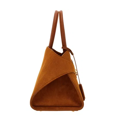 Ferragamo Hug S Beige Handbag With Logo And Gancini Buckle In Leather Woman In Brown